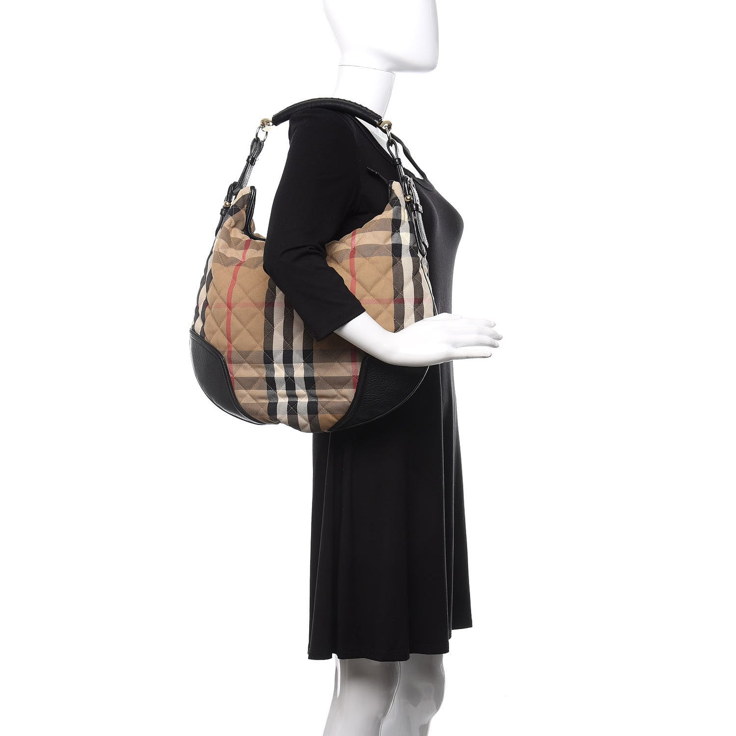 House Check Quilted Hoxton Hobo Black