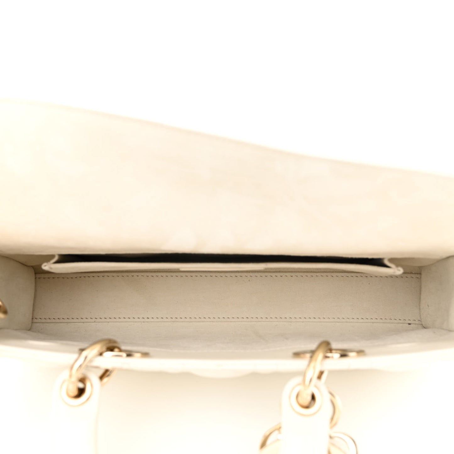 Lambskin Cannage Medium Lady D-Joy White