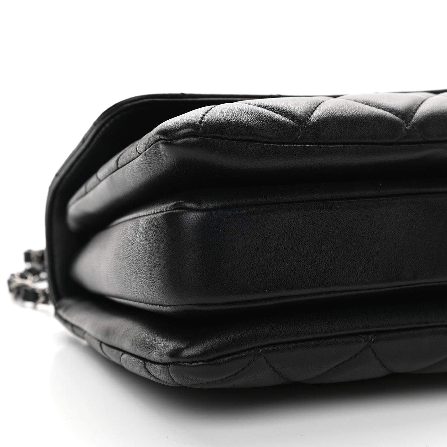 Lambskin Quilted Small Trendy CC Dual Handle Flap Bag Black