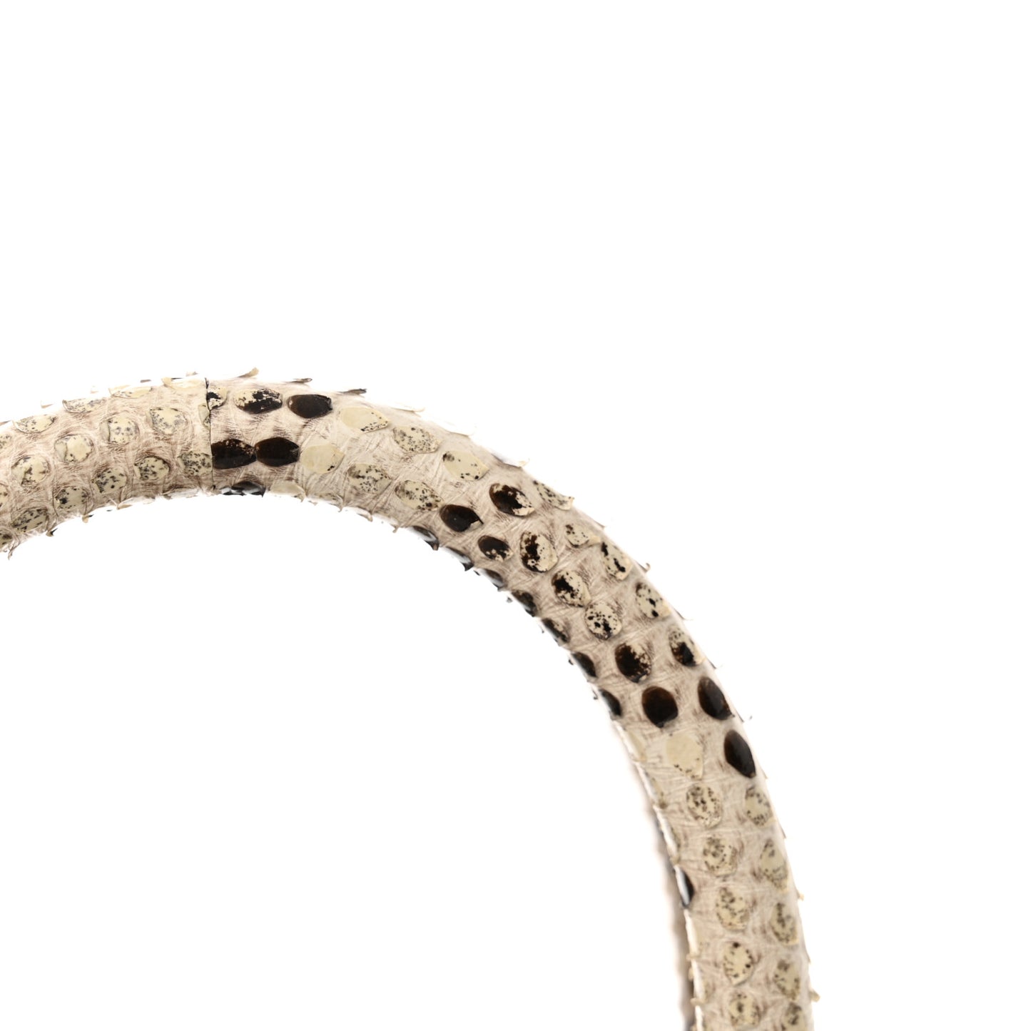 Calfskin Snakeskin Mini Virtus Top Handle Shoulder Tote Optical White Natural