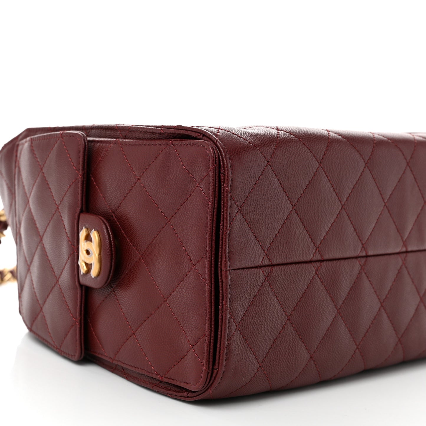 Caviar Quilted Small Chanel 25 Handbag Burgundy