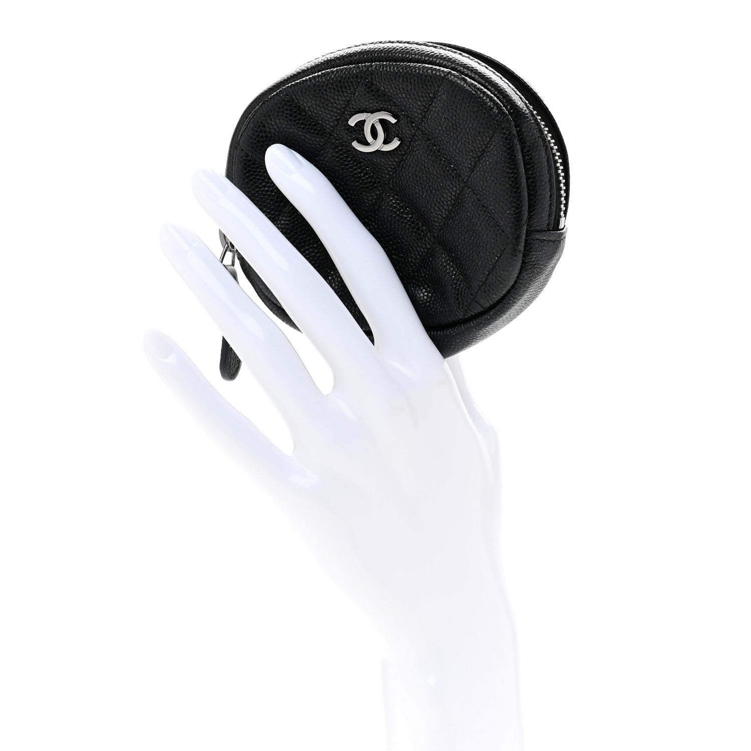 Chanel Iridescent Caviar Quilted Zip Around Classic Coin Purse Black 2 of 9