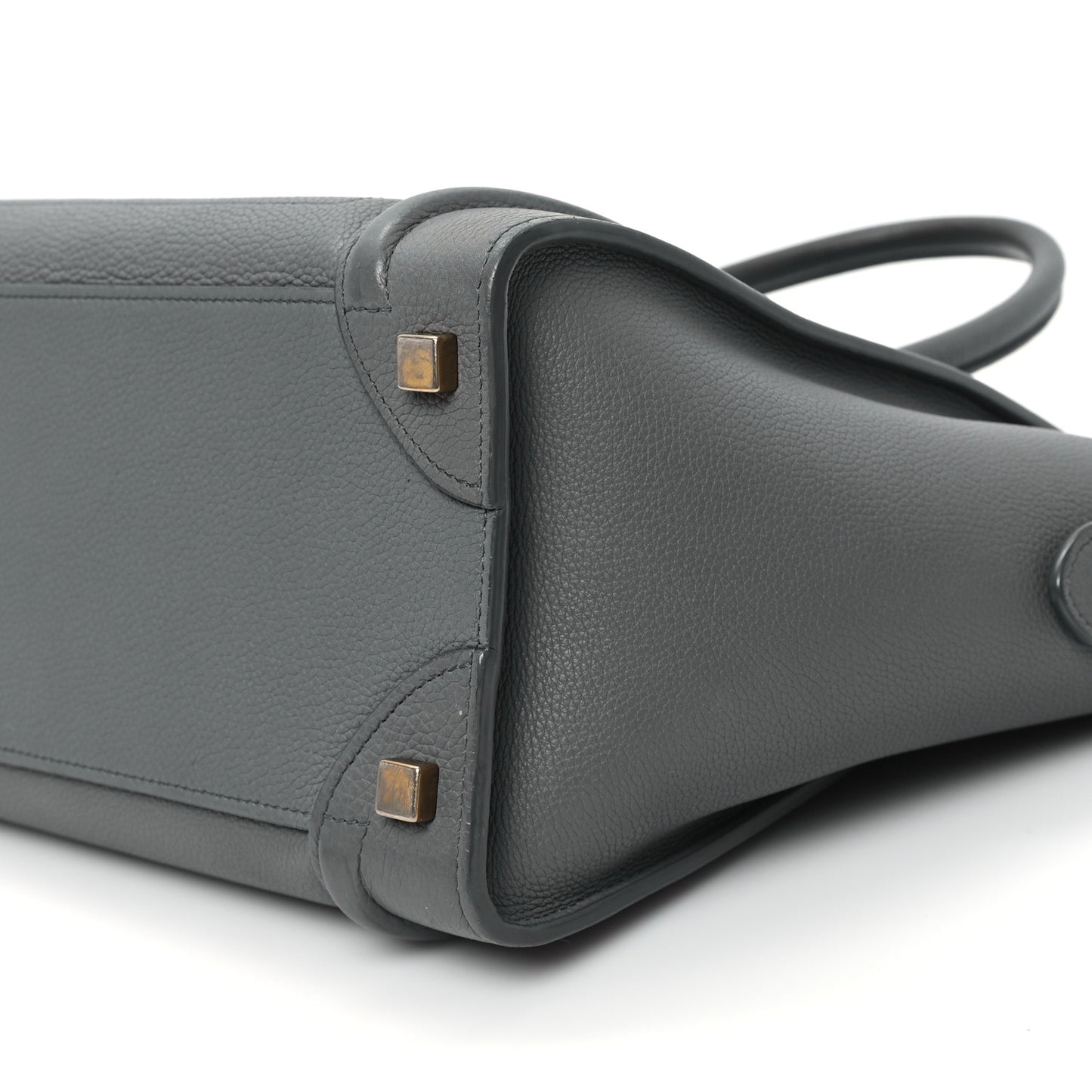 Drummed Calfskin Micro Luggage Kohl