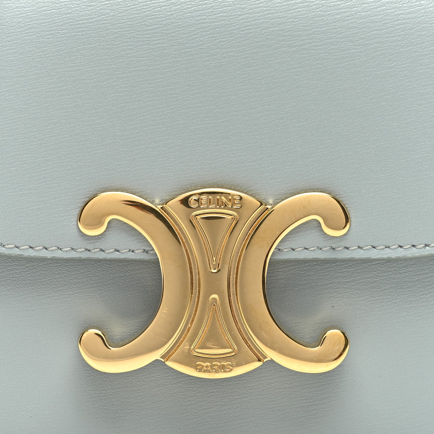 Celine Shiny Calfskin Mini Triomphe Soft Blue 7 of 9