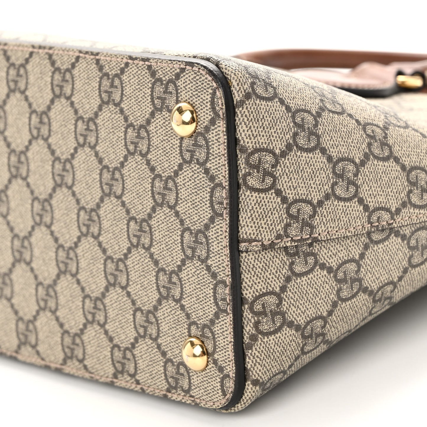 GG Supreme Monogram Small Zip Top Tote Beige Tuscany