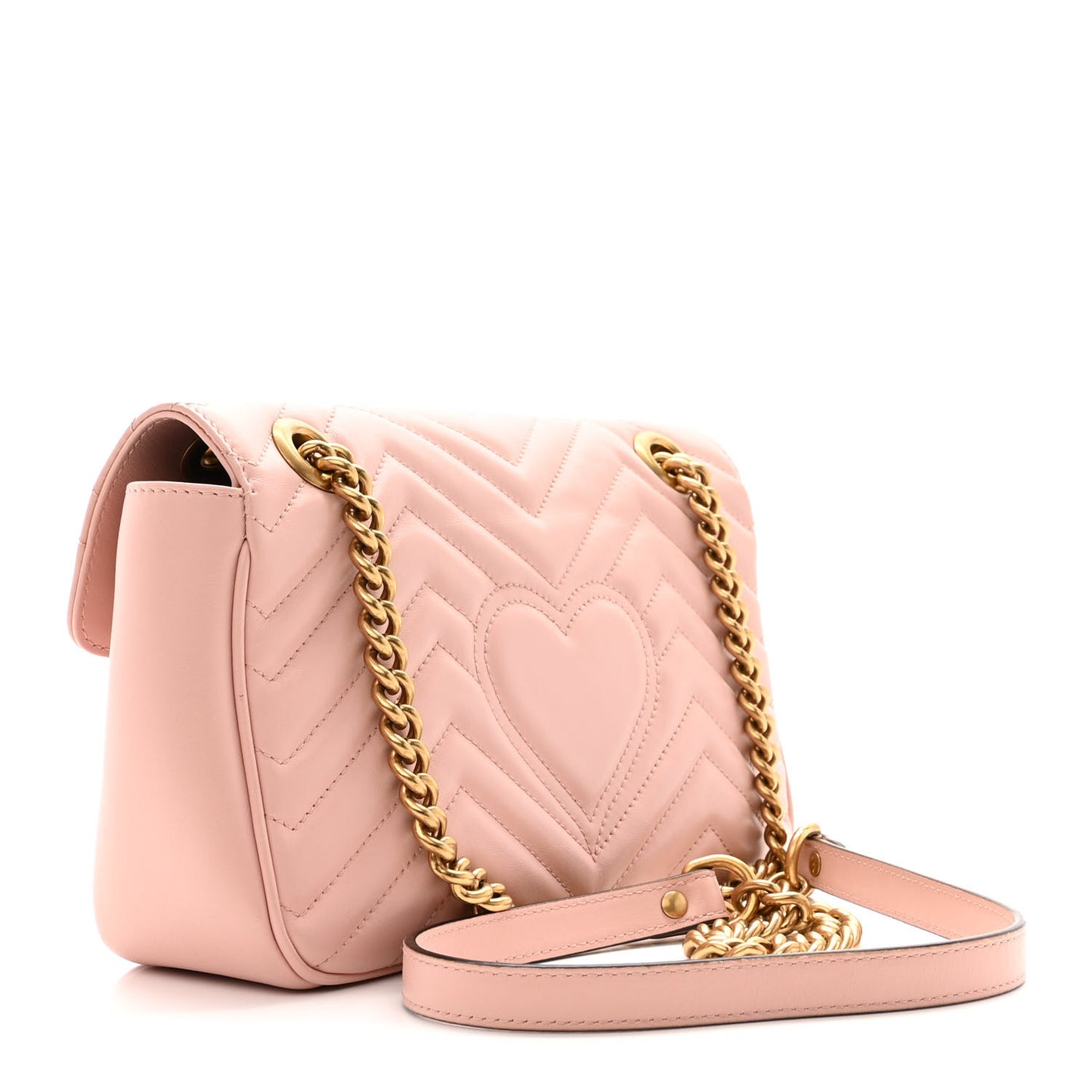 Calfskin Matelasse Small GG Marmont Shoulder Bag Perfect Pink