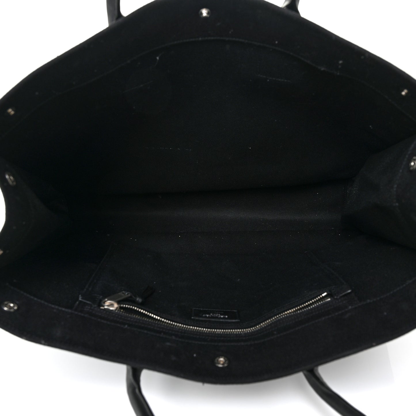 Linen Calfskin Rive Gauche Tote Black