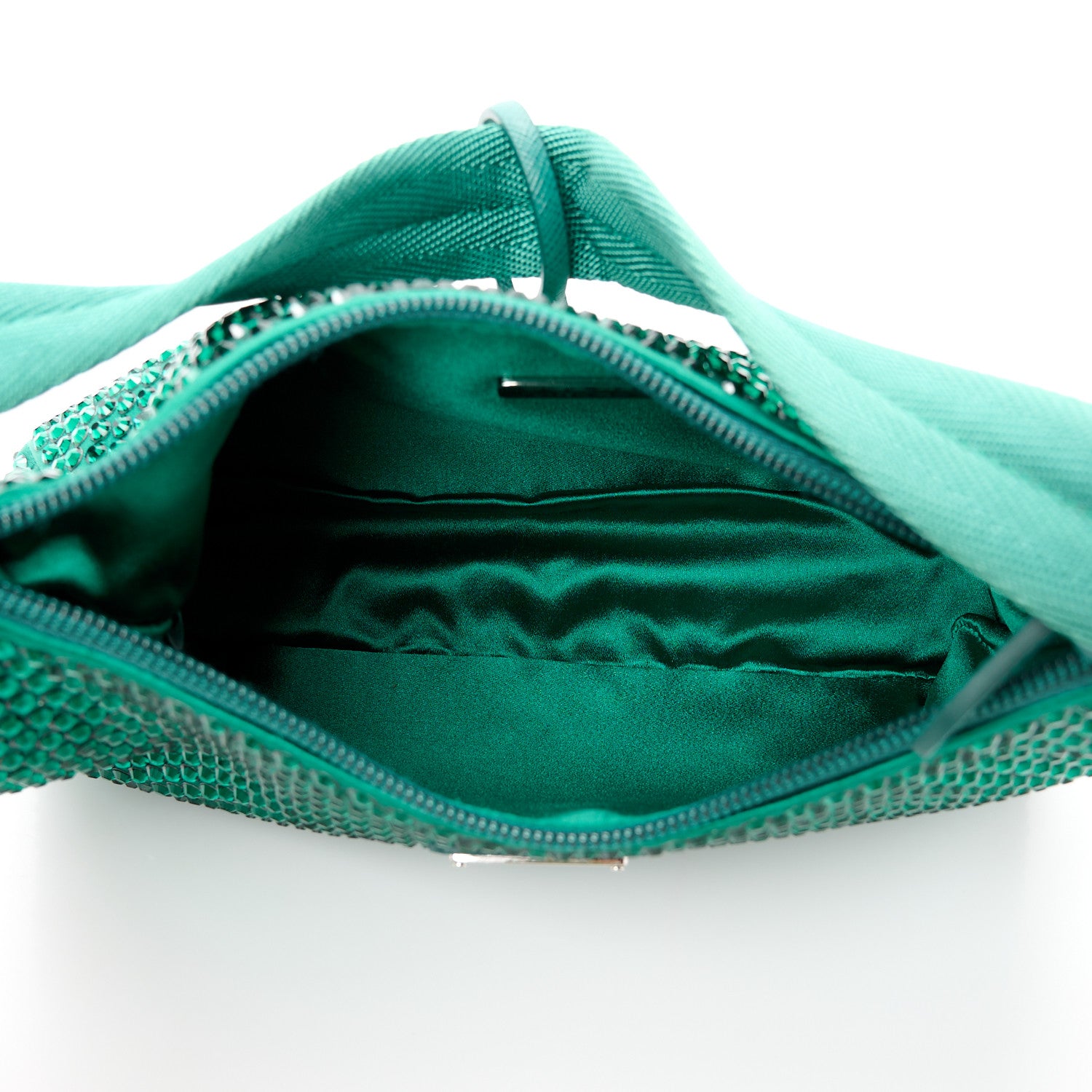 Prada Satin Crystal Mini Re-Edition 2000 Bag Mango 5 of 12