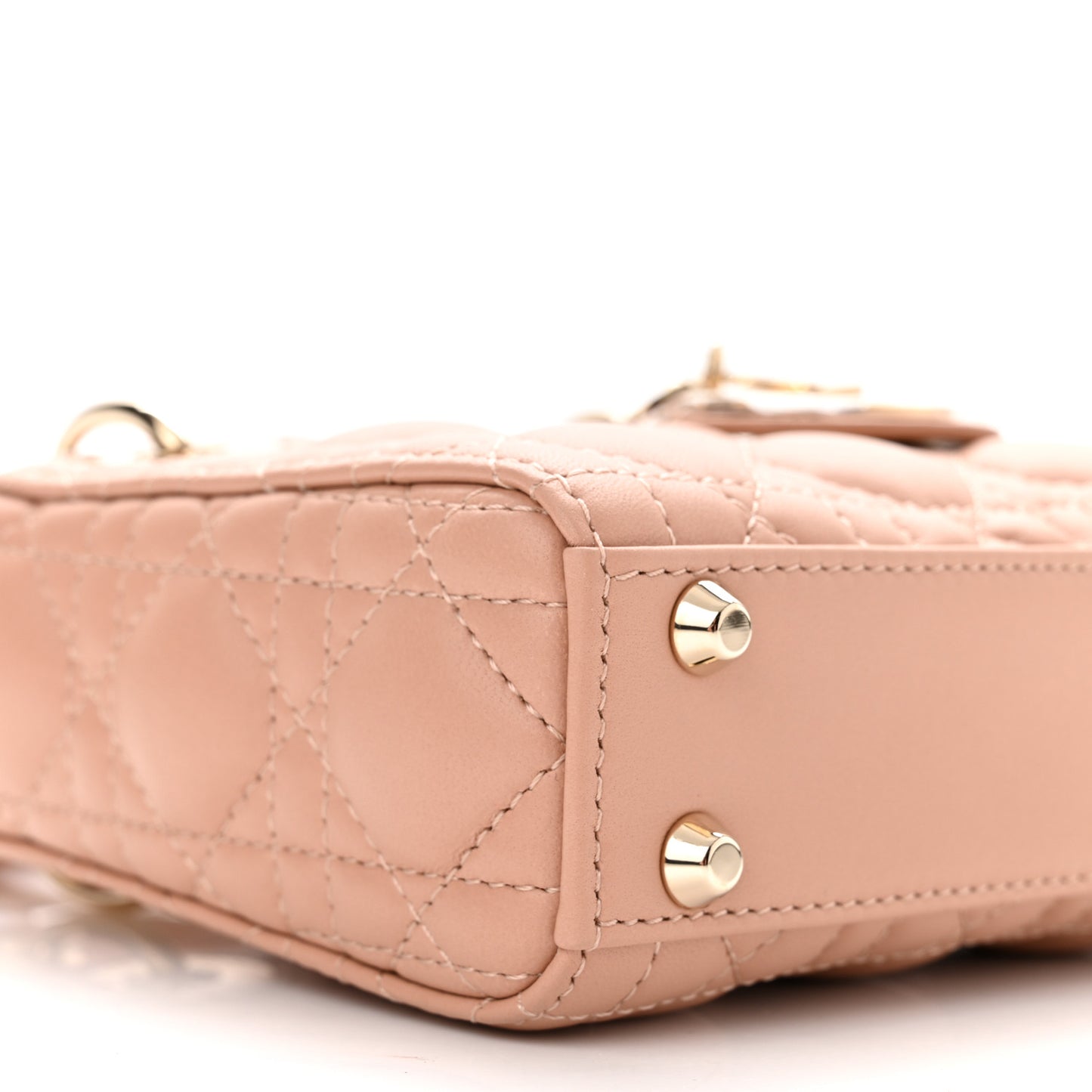 Lambskin Cannage Micro Lady Dior Rose Des Vents