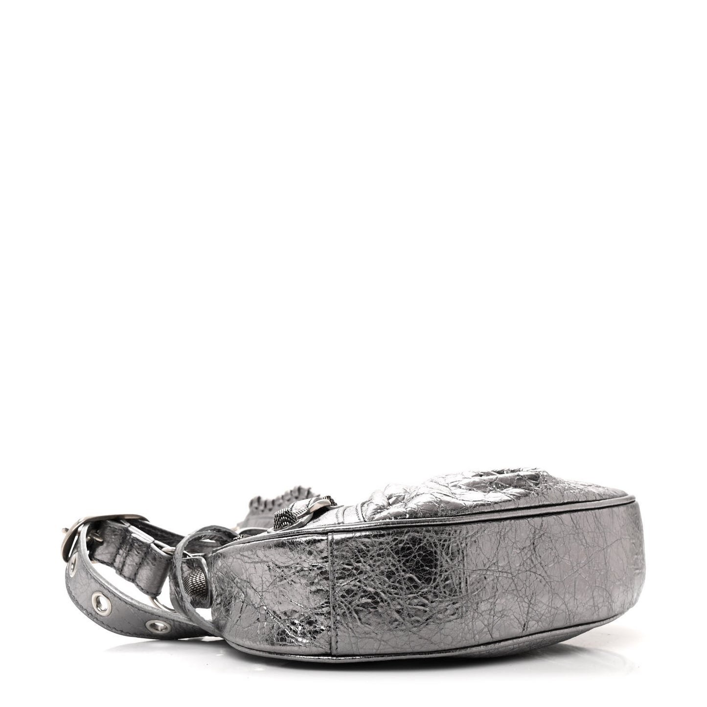 Metallic Agneau Arena Le Cagole Shoulder Bag XS Silver