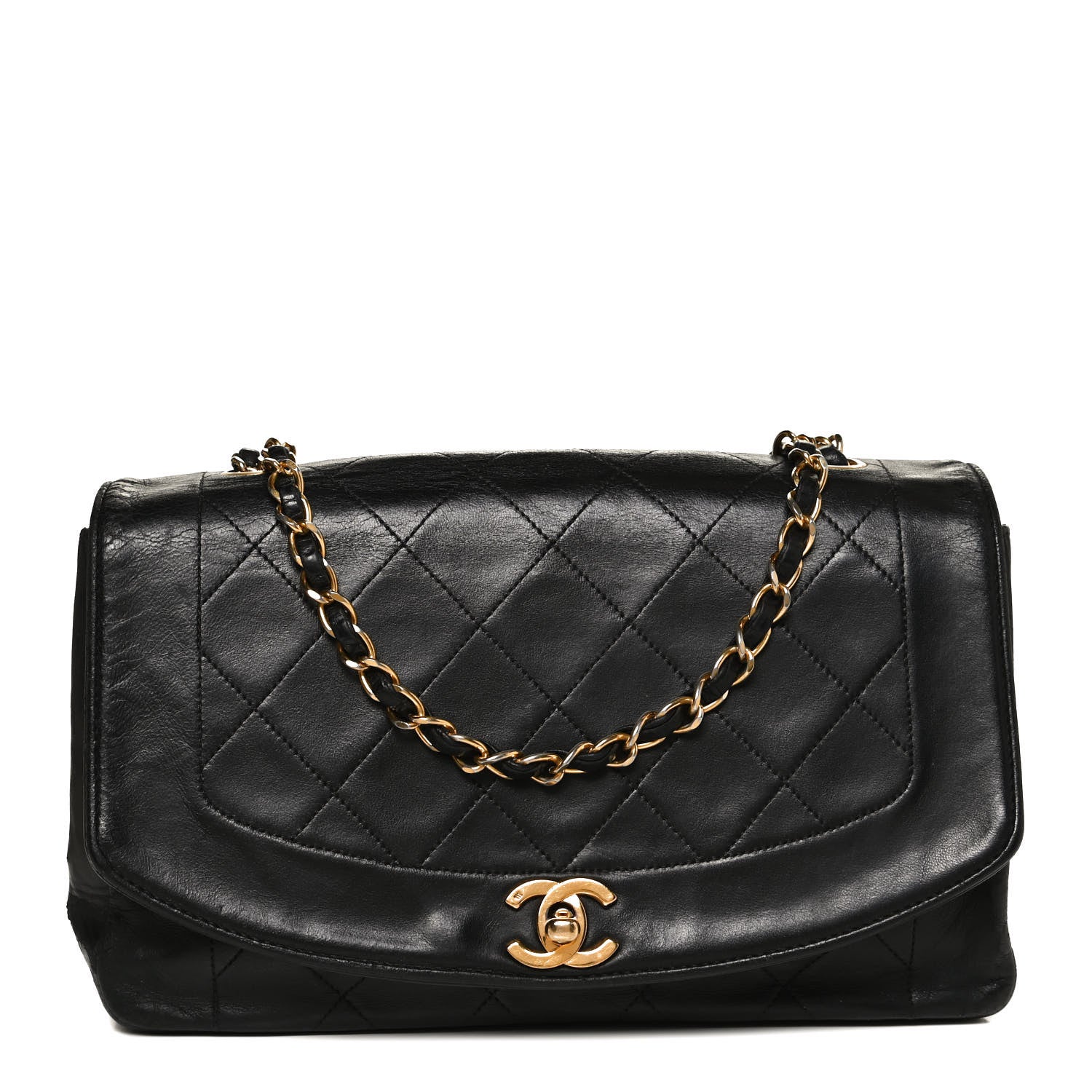 Chanel Lambskin Quilted Medium Single Flap Black 1 of 10