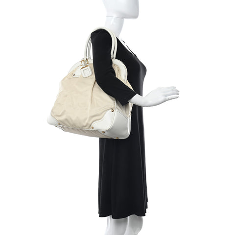 Nylon Tessuto Vitello Daino Tote White