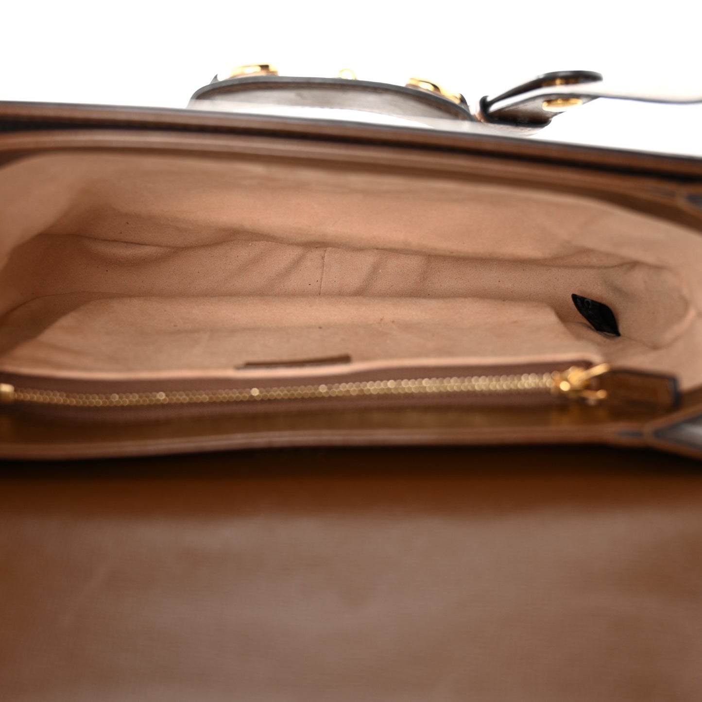 GG Supreme Monogram Horsebit 1955 Shoulder Bag Beige Brown Sugar
