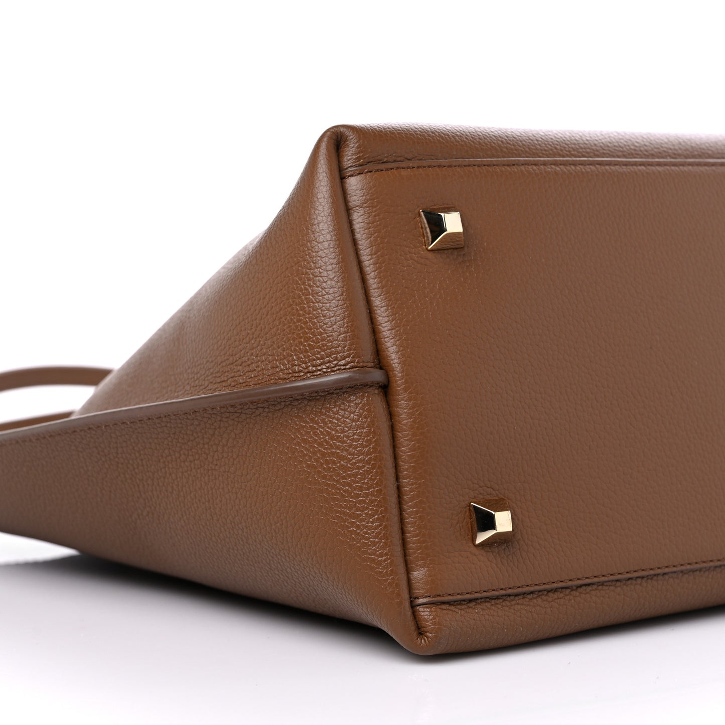 Grained Calfskin Medium Yris Shopper Tote Brown Cognac