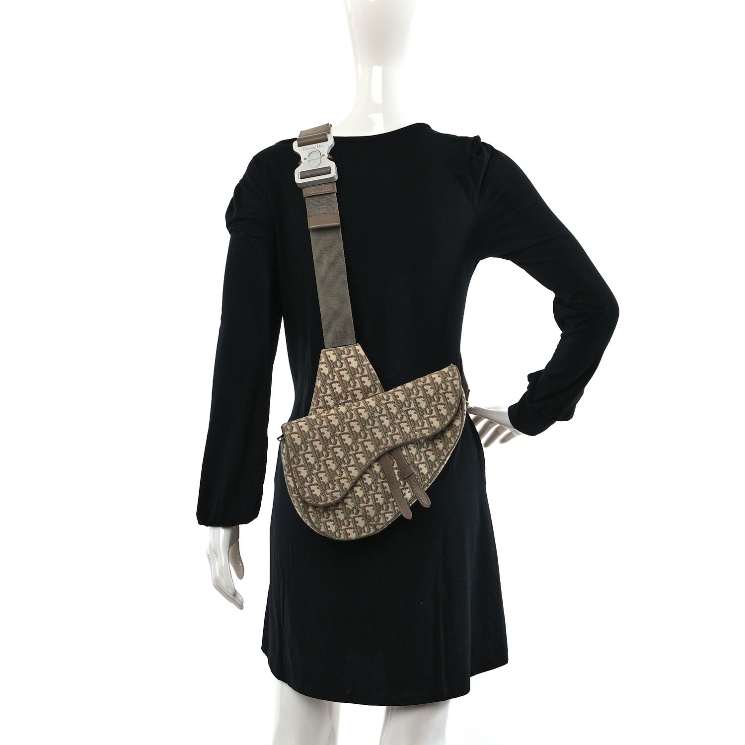 Christian Dior Jacquard Oblique Mens Saddle Bag Beige Multicolor 2 of 8