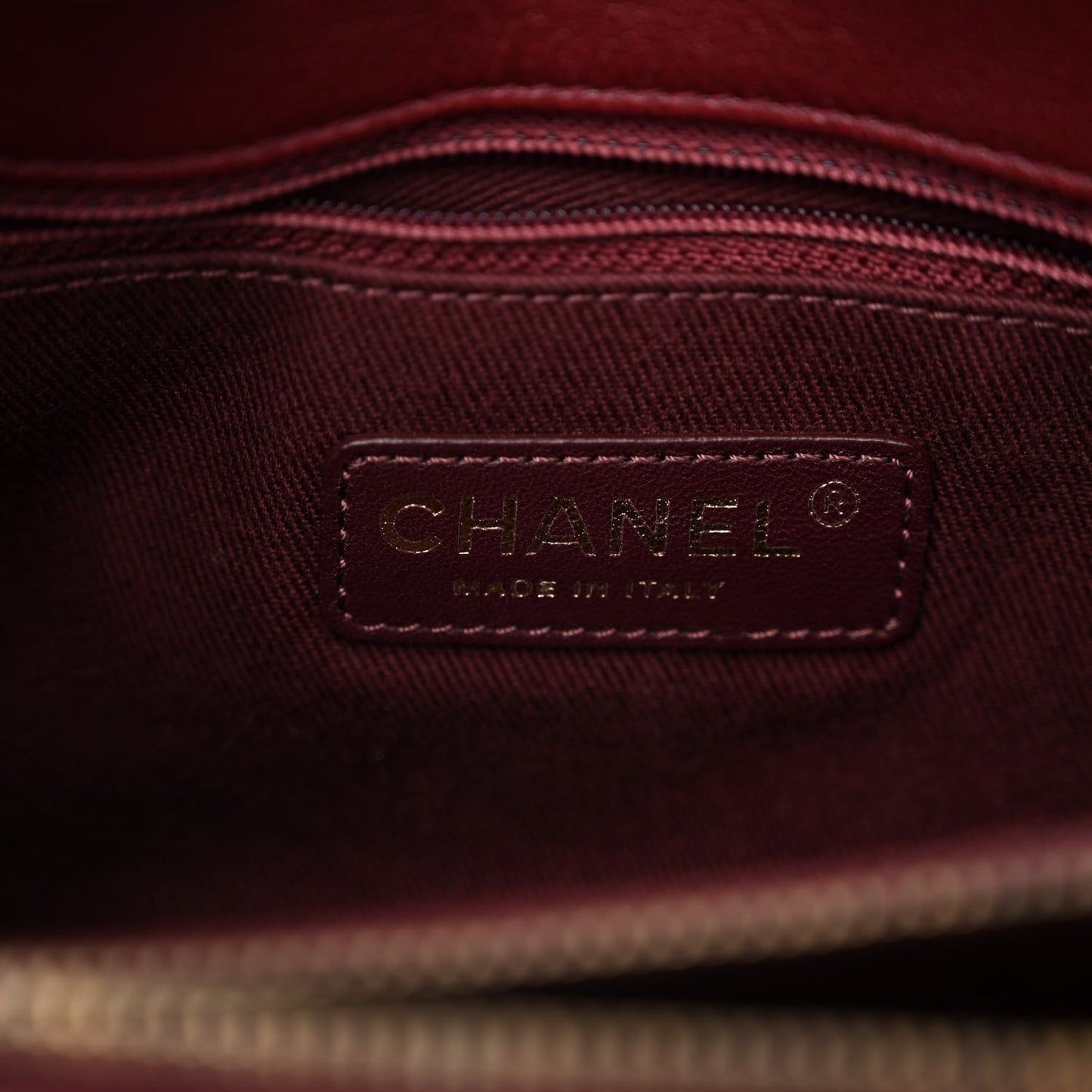 Patent Quilted CC Small Tote Red