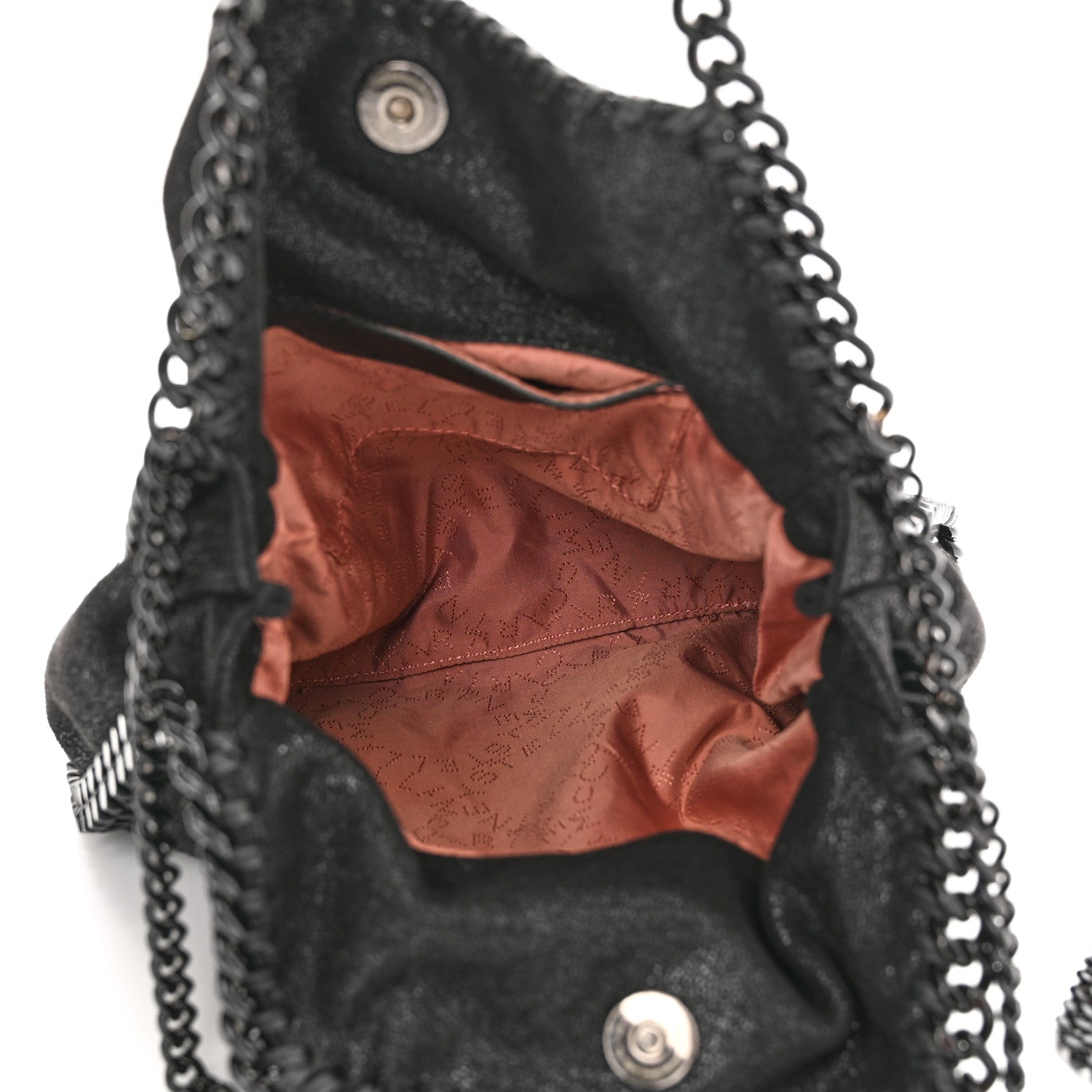 Stella McCartney Shaggy Deer Mini Falabella Fold Over Tote Black 4 of 9