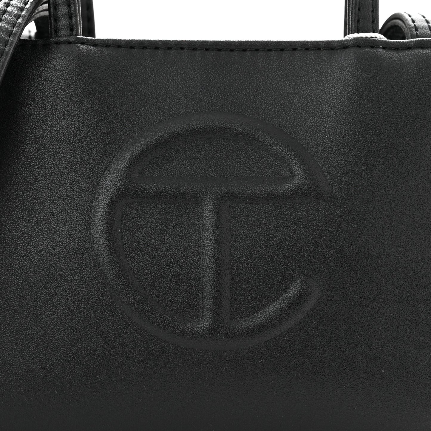 Vegan Leather Small Shopping Bag Black