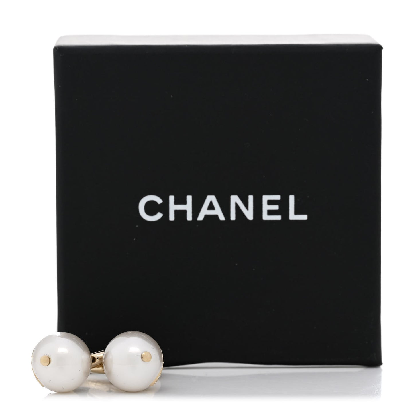 Pearl Crystal CC Drop Earrings Gold Pearly White
