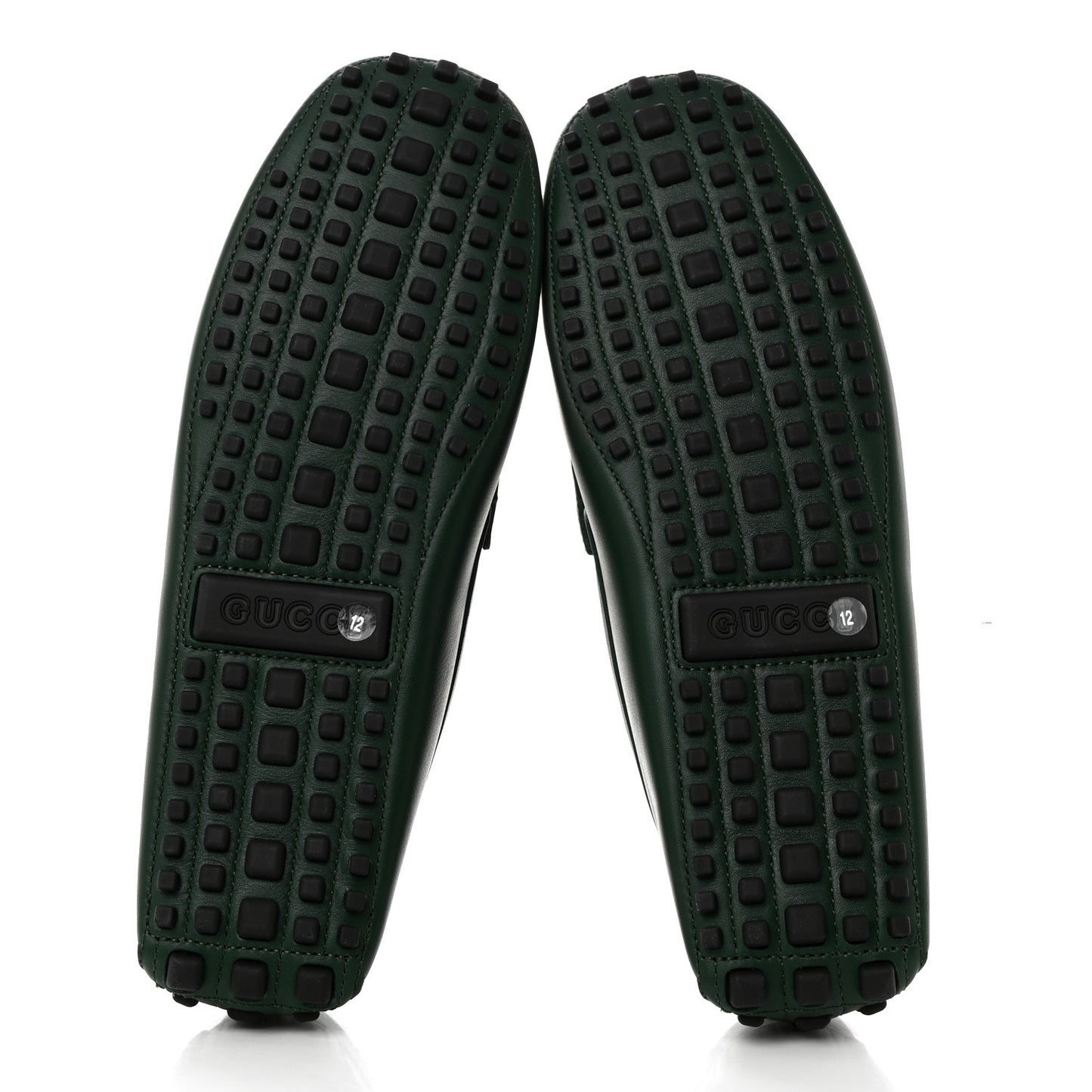 Soft Clove Calfskin Mens Interlocking G Driver Loafers 12 Vintage Green