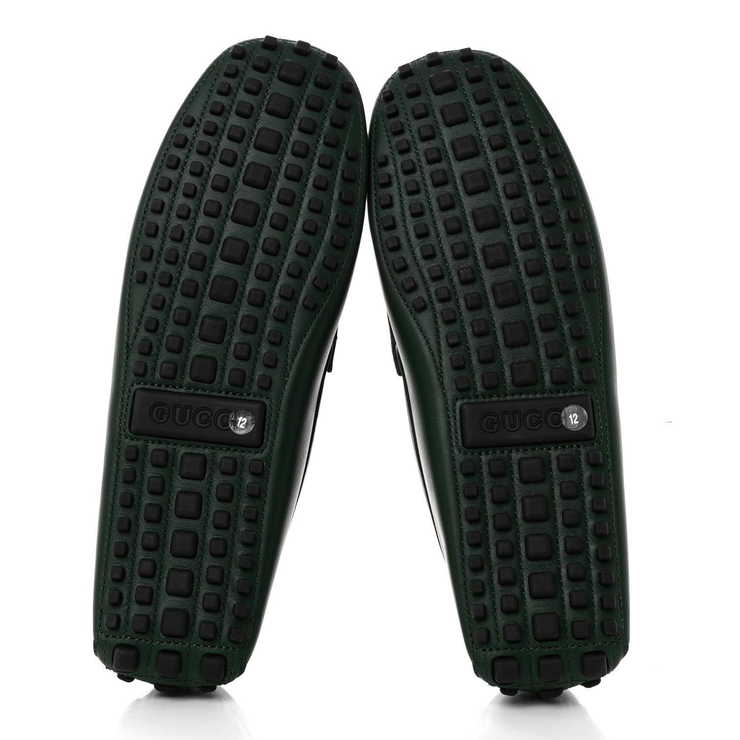 Gucci Soft Clove Calfskin Mens Interlocking G Driver Loafers 12 Vintage Green 5 of 10