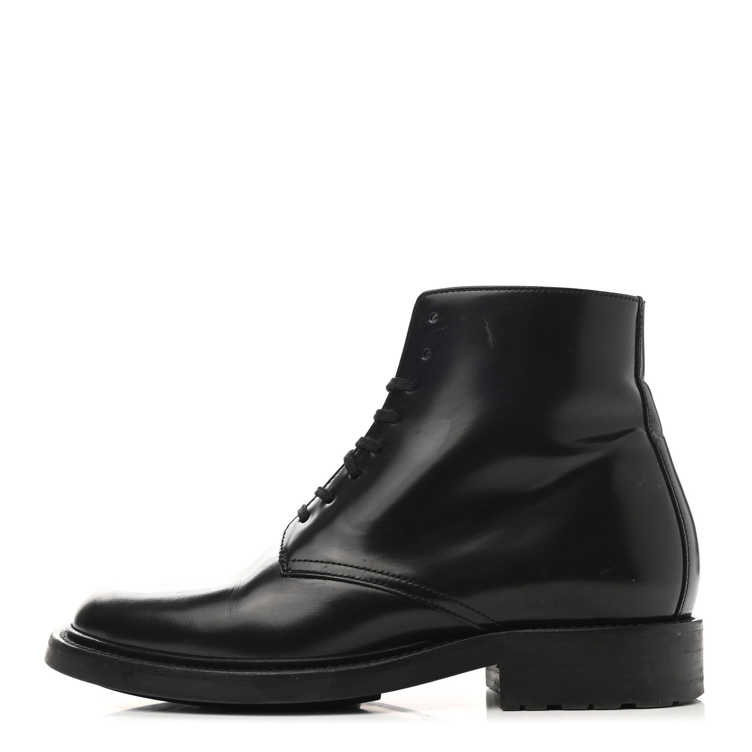 Saint Laurent Calfskin Womens Army Combat Boots 37 Black 1 of 9