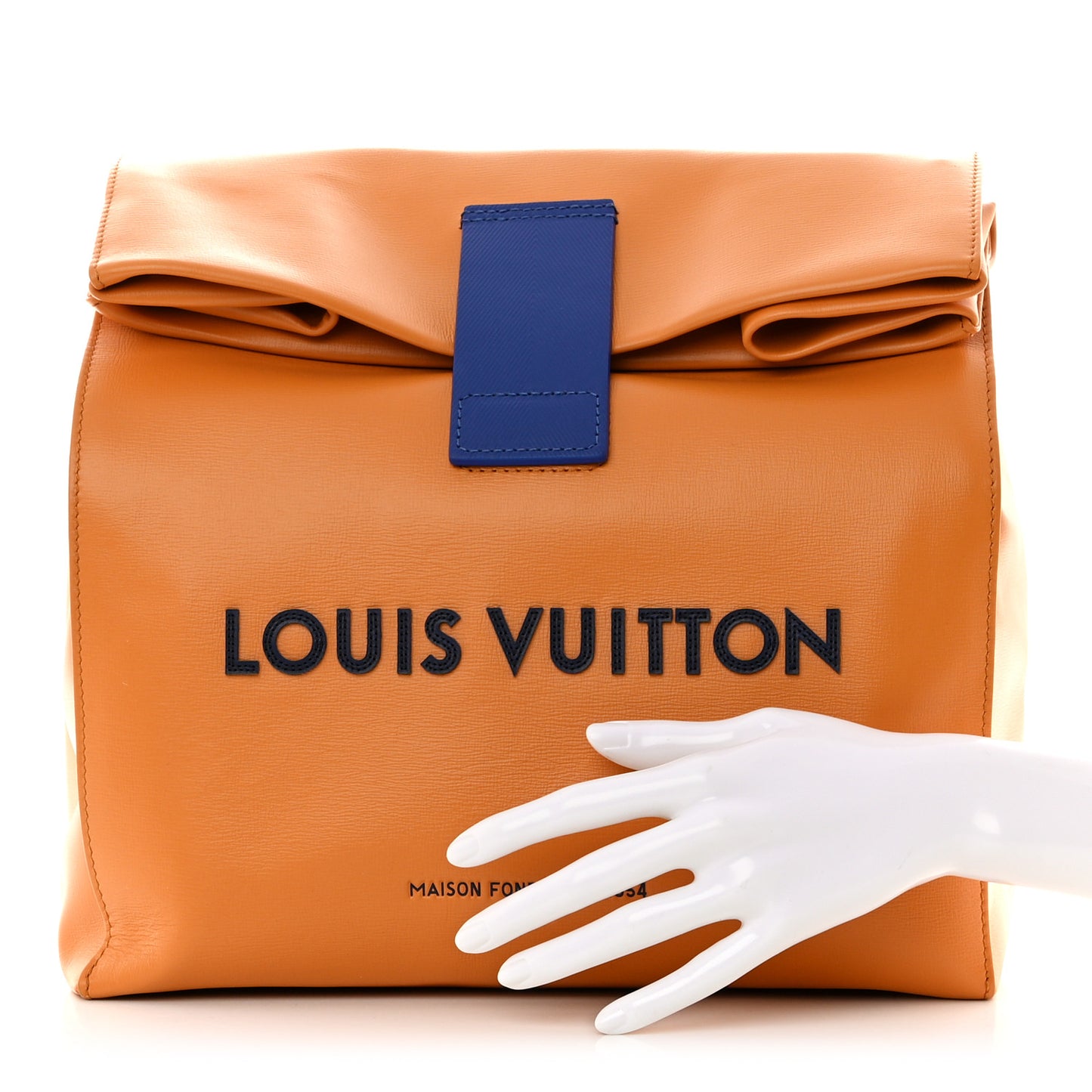 LOUIS VUITTON Calfskin Sandwich Bag Safran