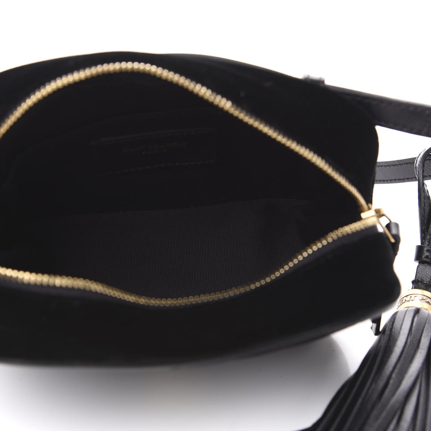 Velour Matelasse Monogram Lou Belt Bag Black