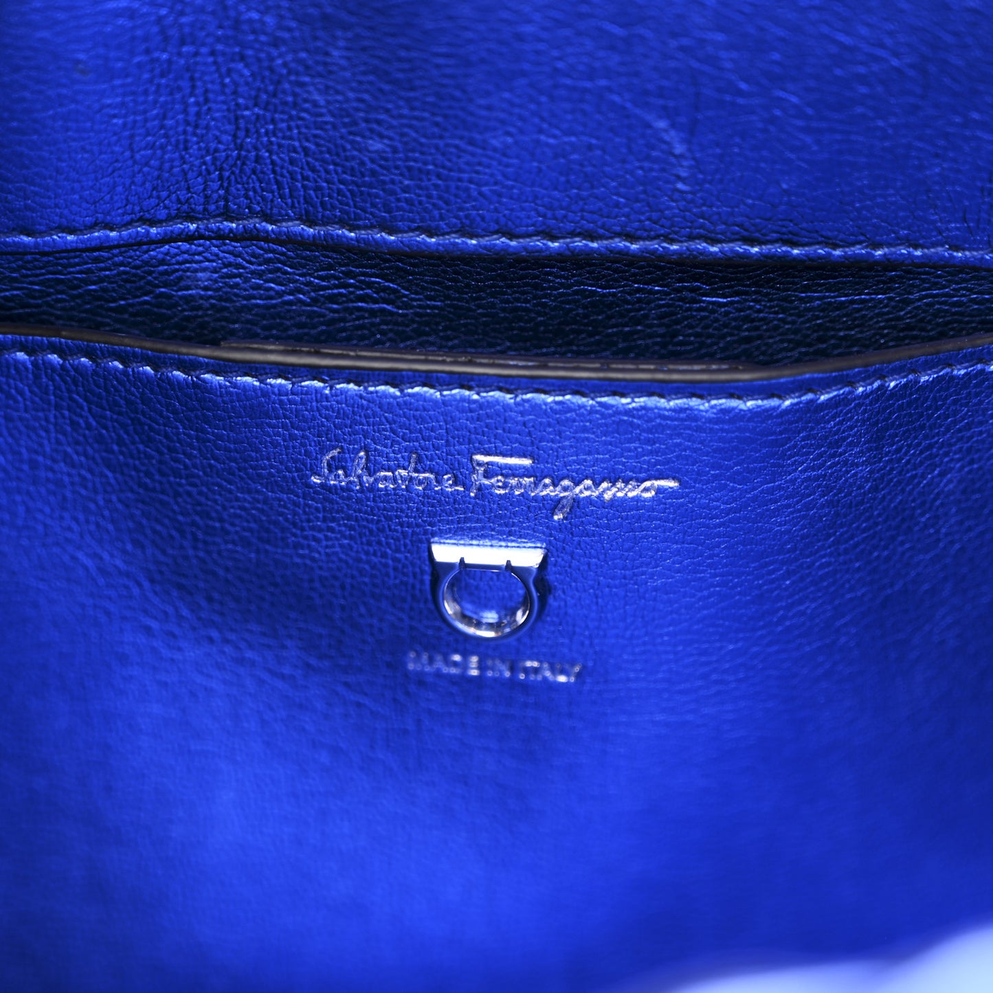 Metallic Woven Calfskin Trifolio Shoulder Bag Bluette