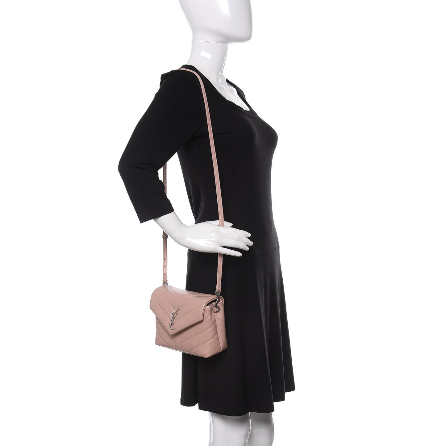 Calfskin Y Quilted Monogram Toy Loulou Crossbody Bag Pale Pink