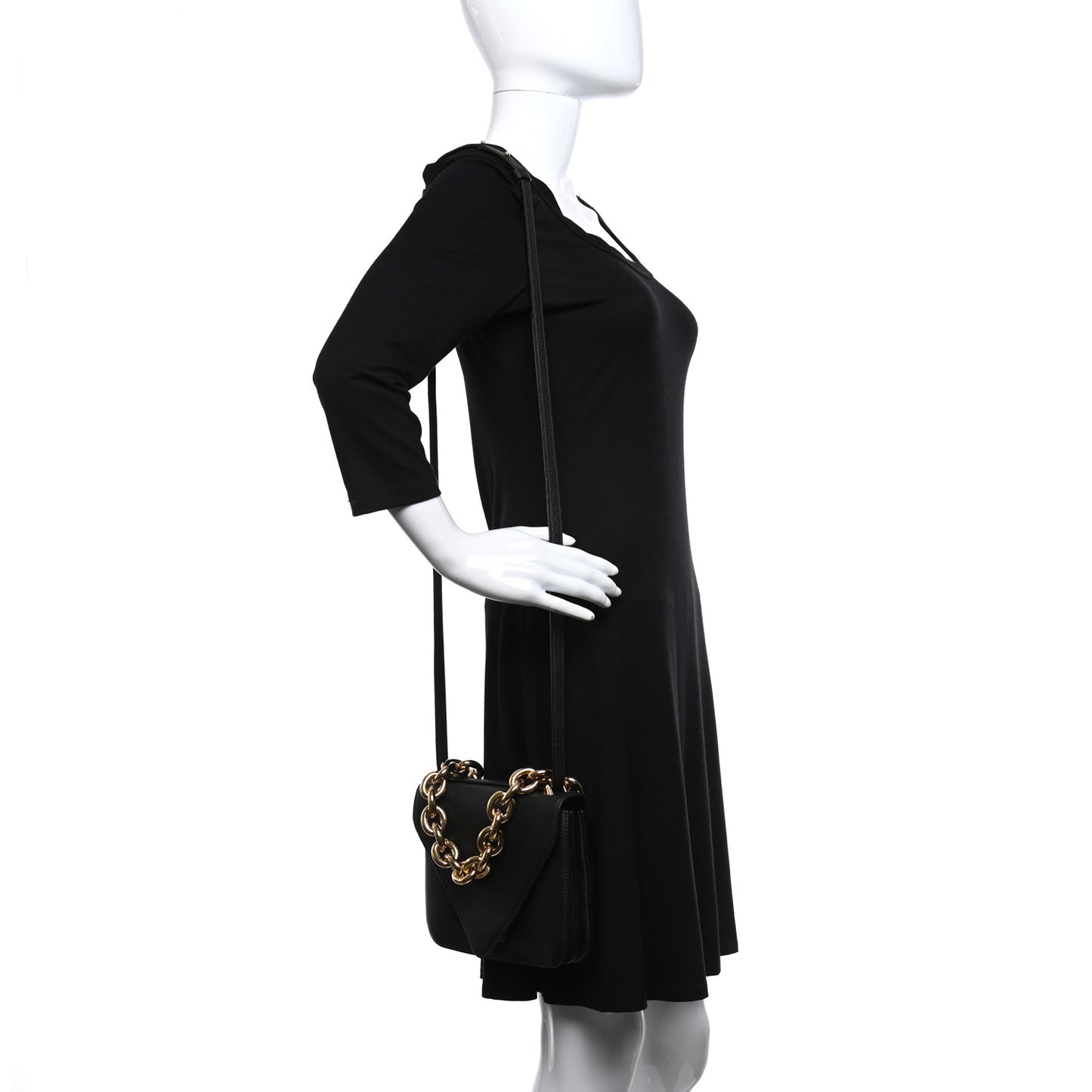 Calfskin Mount Envelope Bag Black