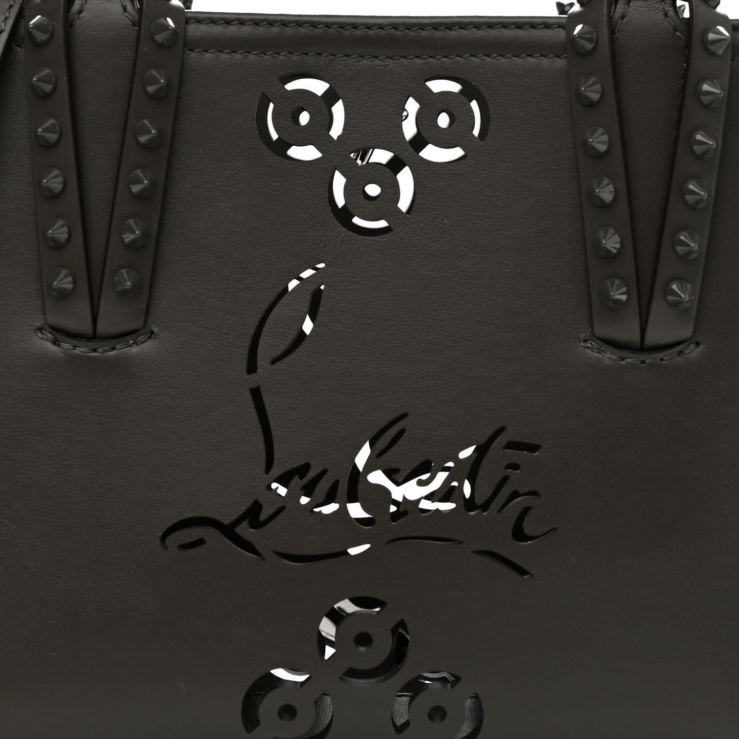Perforated Mini East West Cabata Tote Black