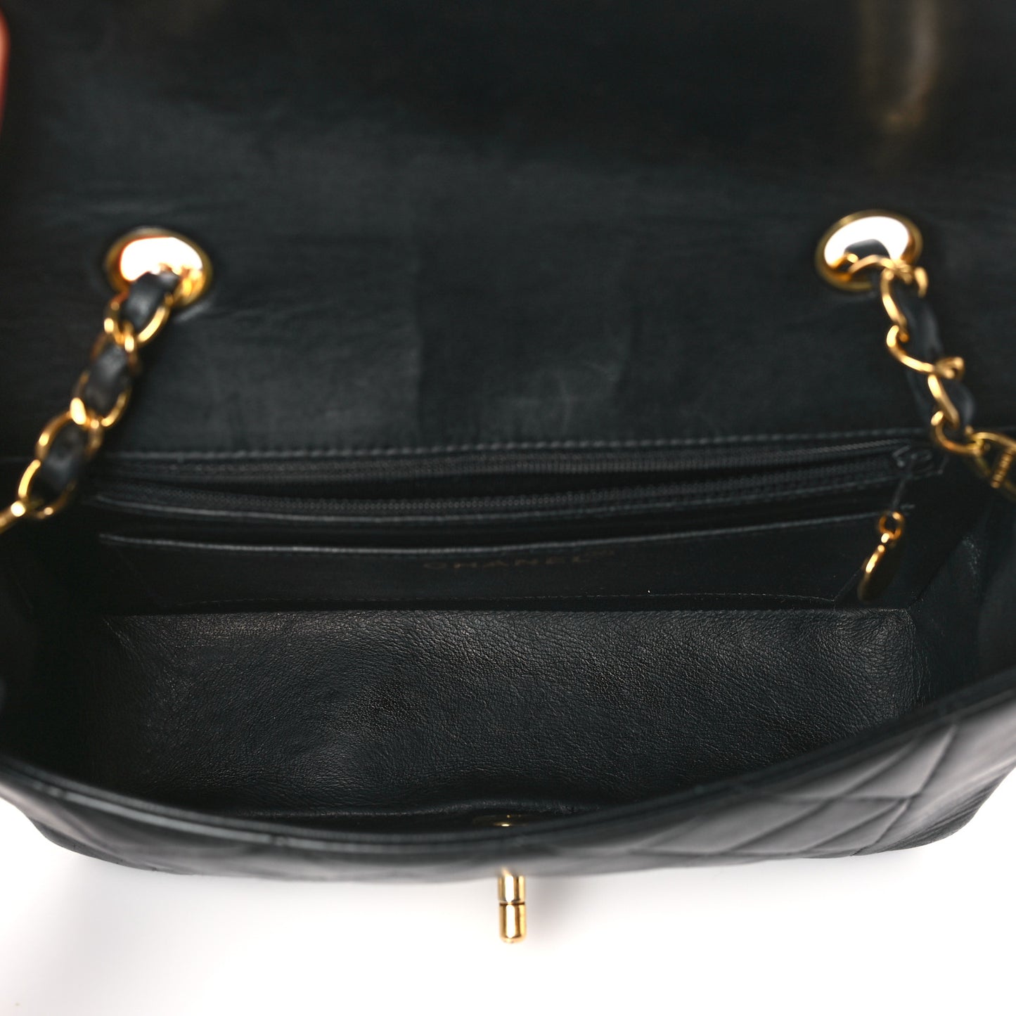 Lambskin Quilted Small Single Flap Black