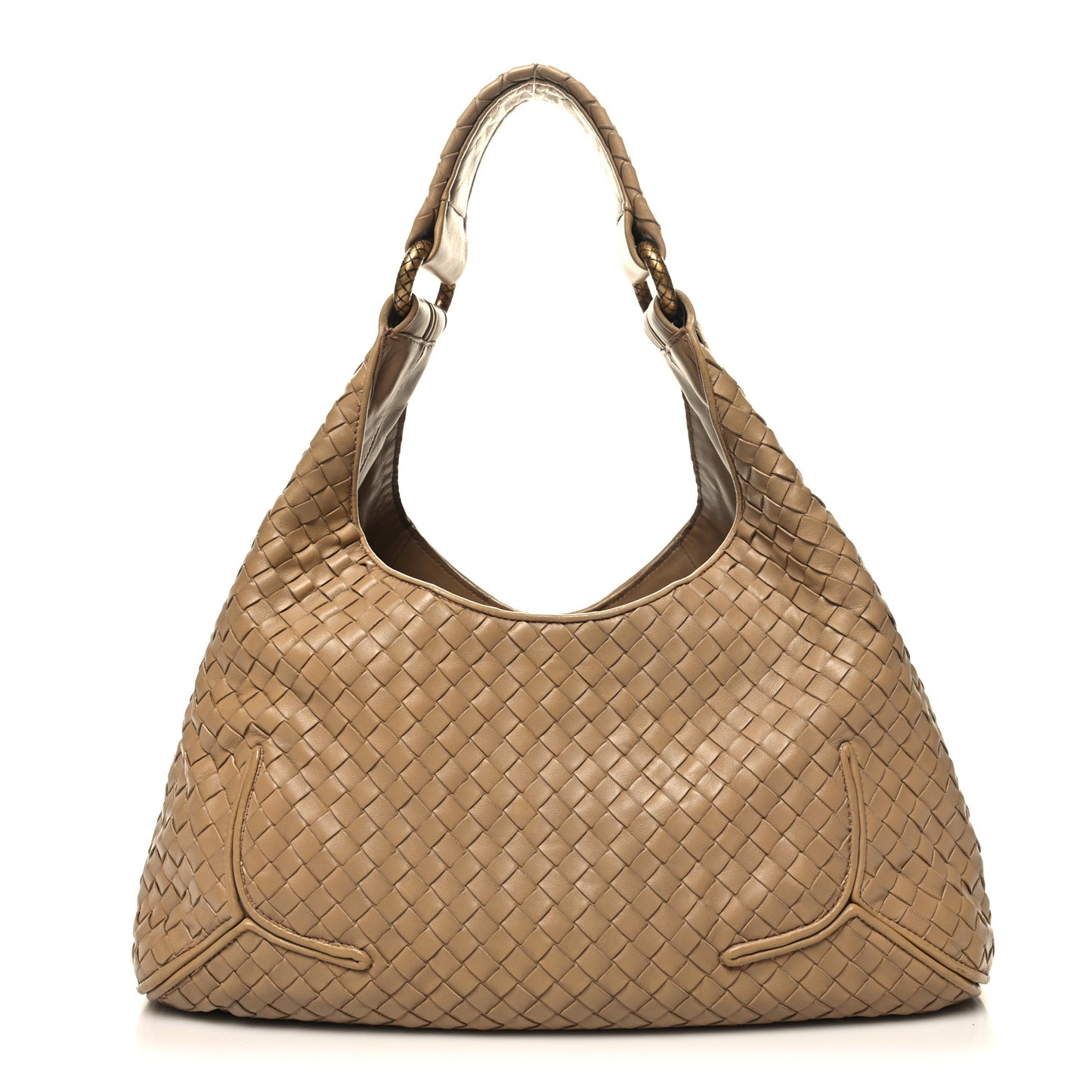 BOTTEGA VENETA Nappa Intrecciato Ball Hobo Brown