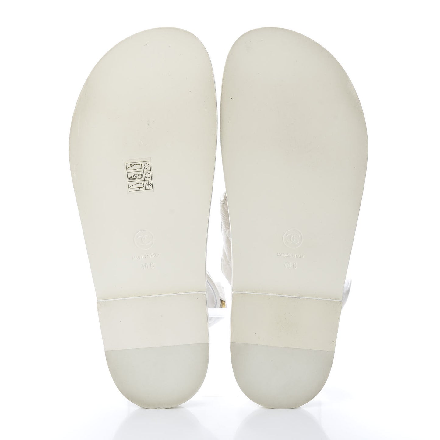 Grained Calfskin Velcro Dad Sandals 40 White