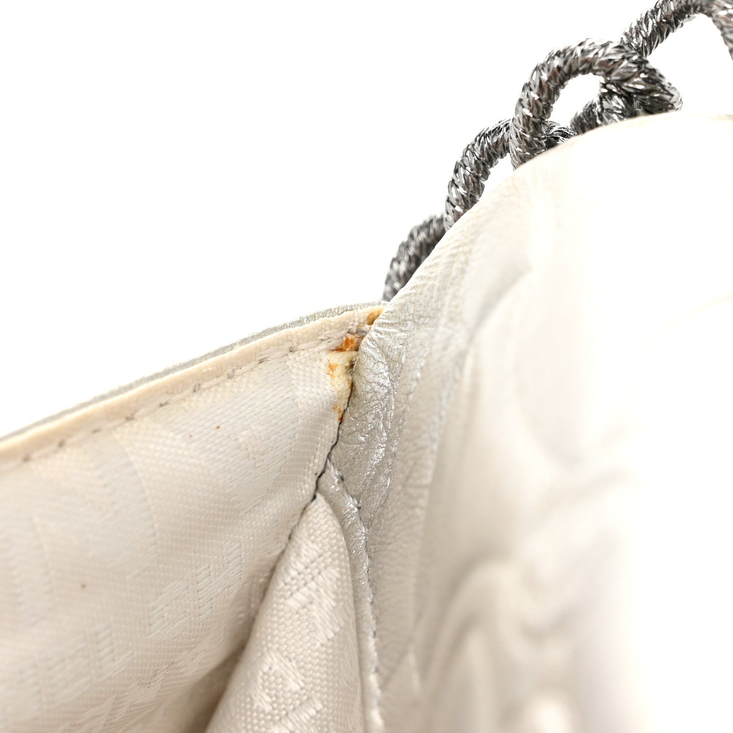 Chanel Metallic Lambskin Camellia Single Flap Silver 10 of 11