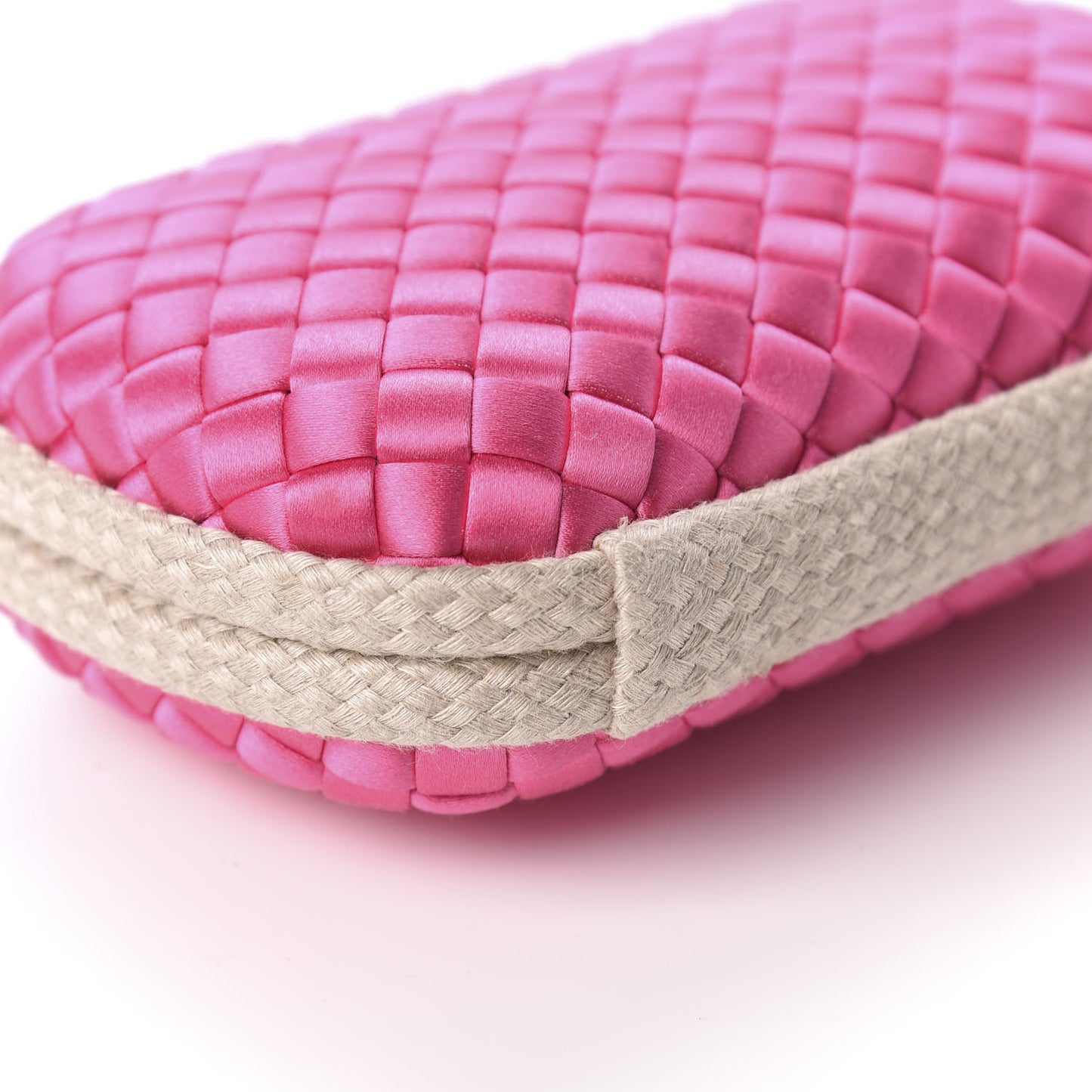 Satin Intreccio Impero Knot Clutch Rosa Shock