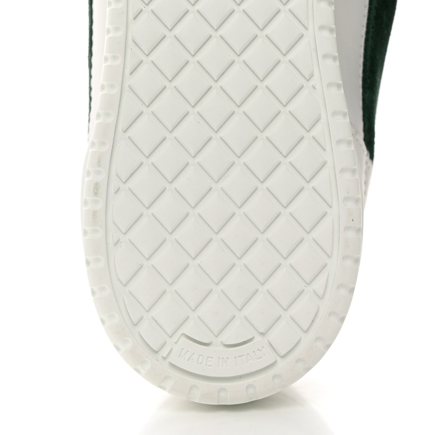 Calfskin Suede Calfskin Logo Womens Sneakers 37.5 White Dark Green