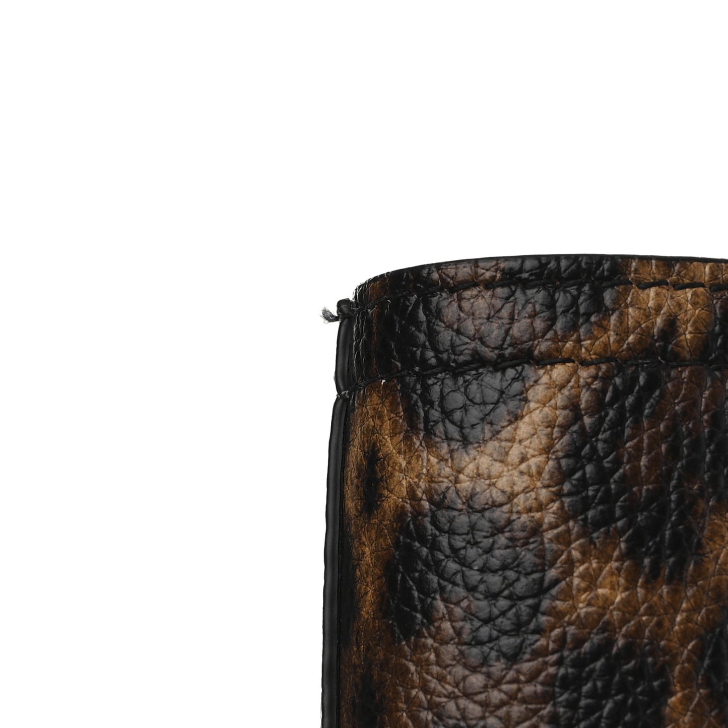 Calfskin Empire Leopard Print Spiked Large Cabarock Shopper Tote Brown