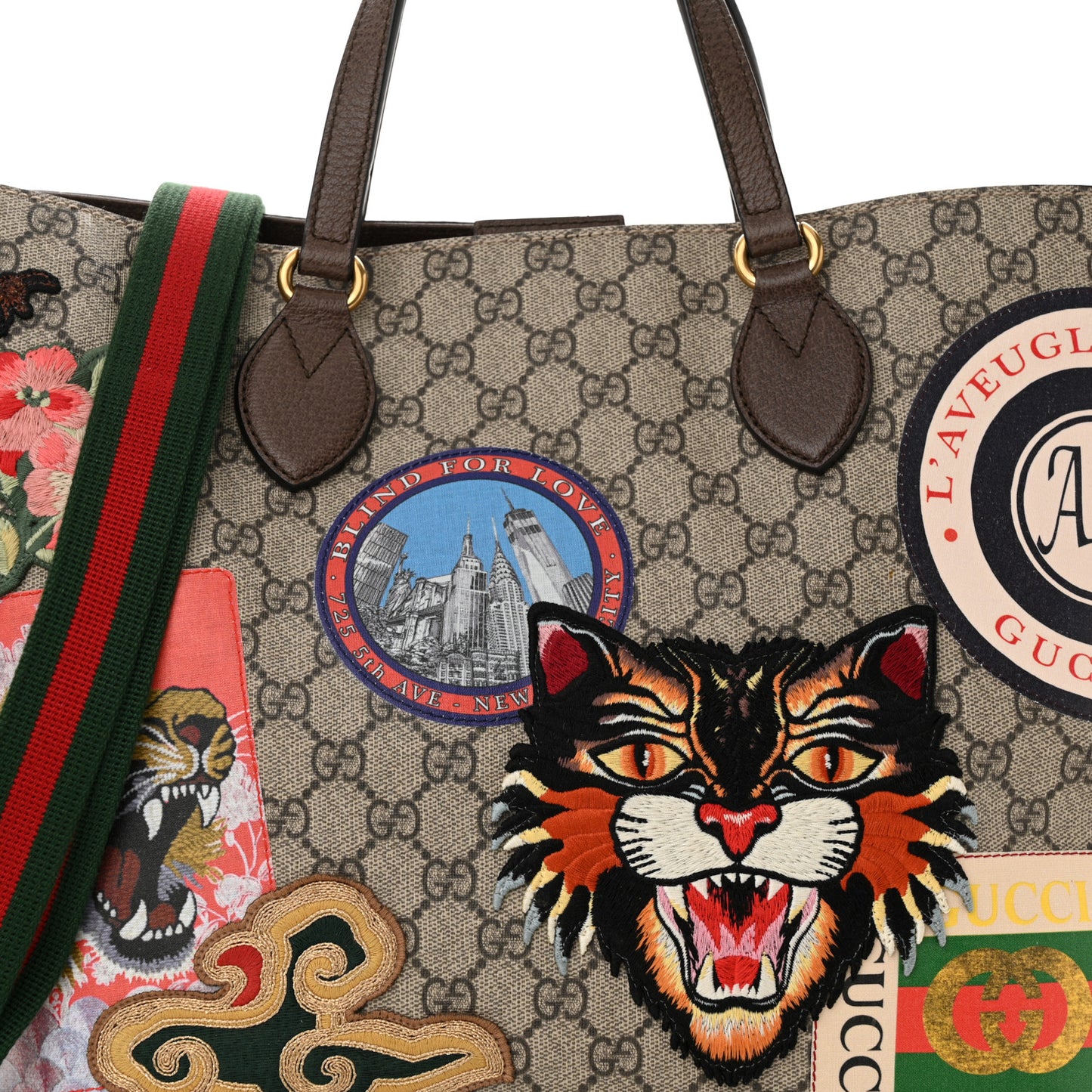 Soft GG Supreme Monogram Courrier Medium Crossbody Tote Beige New Acero
