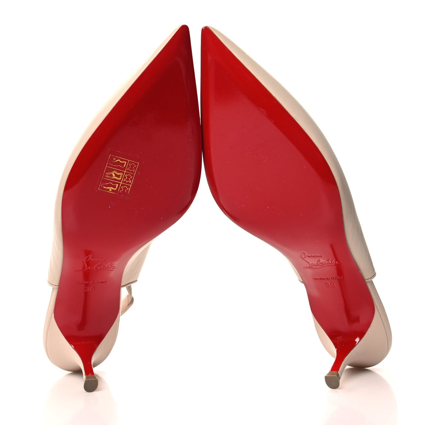 CHRISTIAN LOUBOUTIN Nappa Sporty Kate Slingback 55 Pumps 36 Leche
