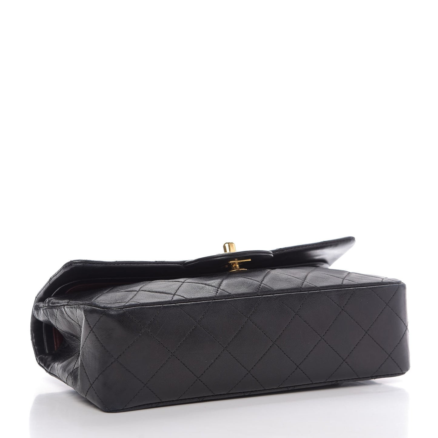 Lambskin Quilted Small Double Flap Black