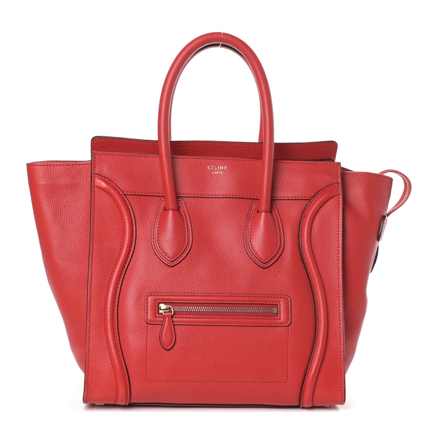 Drummed Calfskin Mini Luggage Red