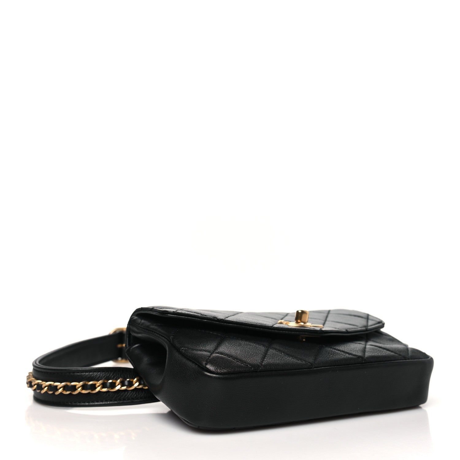 Chanel Calfskin Quilted Flap Waist Bag Black 4 of 10