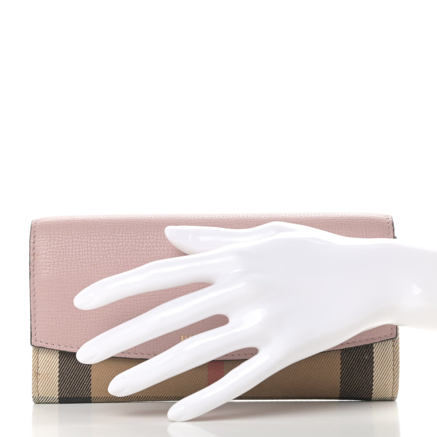 Calfskin House Check Porter Continental Wallet Pale Orchid