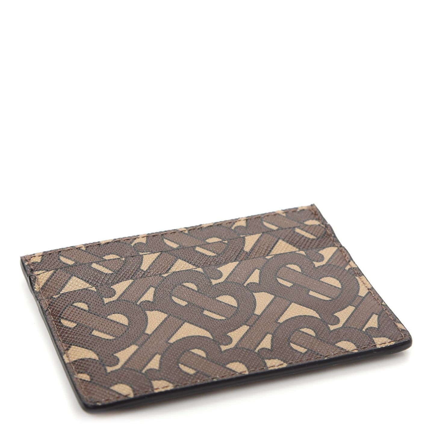 E-Canvas Monogram Card Case Bridle Brown