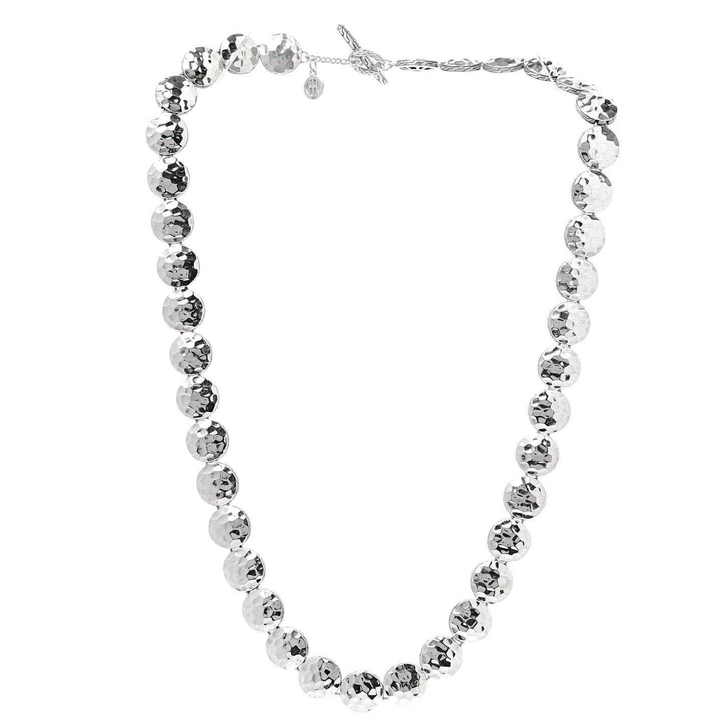 Sterling Silver Dot Hammered Link Necklace