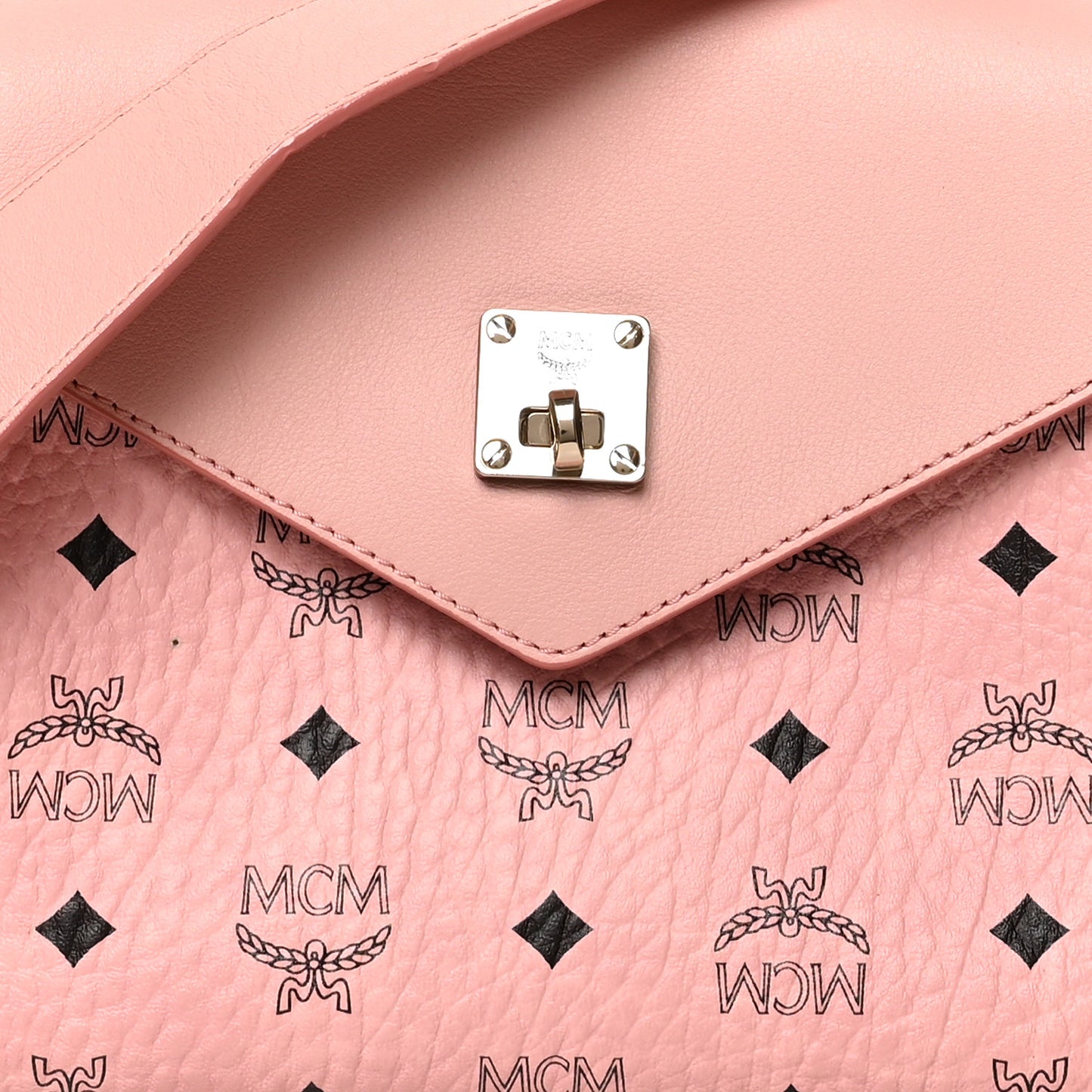 Calfskin Visetos Essential Flap Small Shoulder Bag Soft Pink
