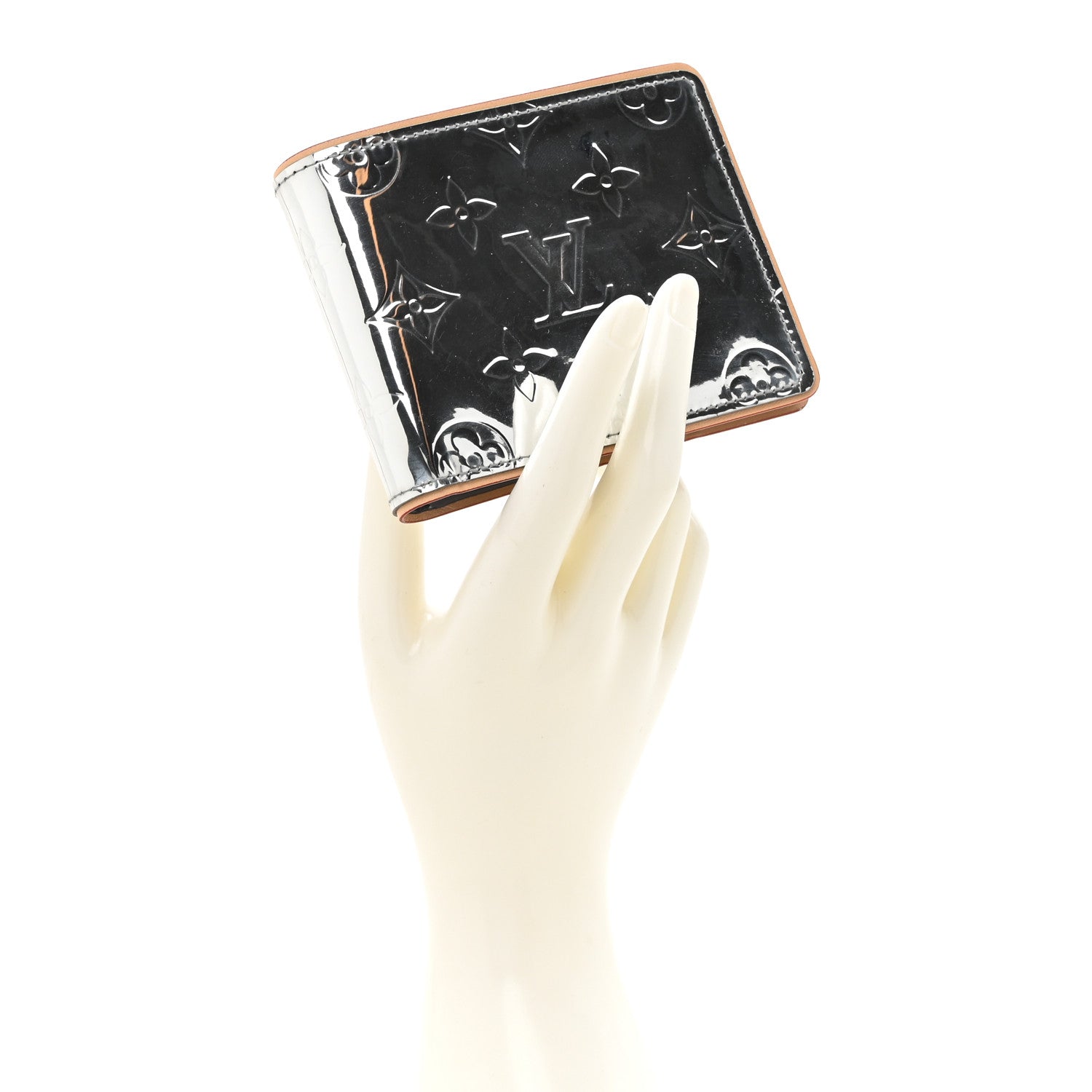 Louis Vuitton Monogram Mirror Slender Wallet Silver 2 of 8