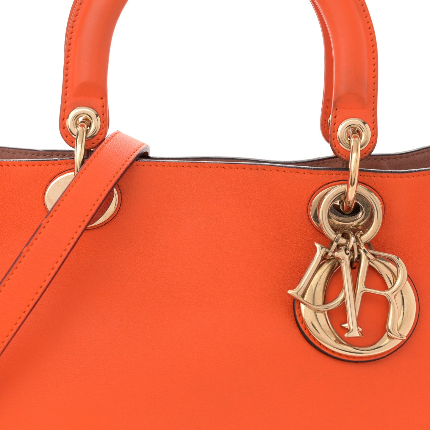 Smooth Calfskin Large Diorissimo Tote Orange